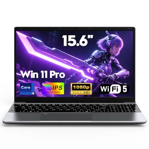 FUNYET Ordenador Portátil,2026 Laptop PC de 15,6 Pulgadas, 16GB RAM 512GB SSD, Portátil Core i5-6200U, IPS FHD 1920 * 1080 Notebook,5000 mAh,Supports TF Card, Backlit Keyboard,180°Open
