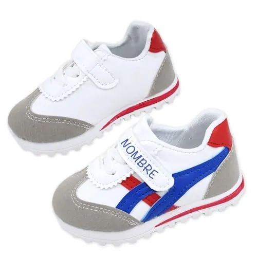 Zapatillas de Bebe 12-24 Meses Personalizadas - Deportivas niño y niña - Regalo Bebe - Incluye Bolsa de Transporte. (Azul, Sistema Tallas Calzado EU, Niño (0-5 años), Números, Mediano, 20)
