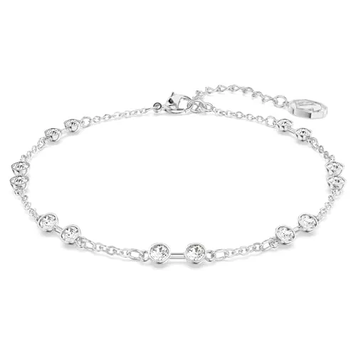 Swarovski Strand Remix Collection, Talla redonda, Blanco, Baño de rodio