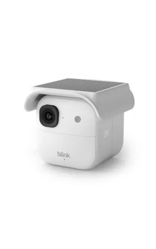 Blink Solaris 2K+ (últ. gen.), Cámara de seguridad inteligente inalámbrica, Alimentación por energía solar, Vídeo 2K, Módulo de sincronización, 1 Cámara (Blanco)