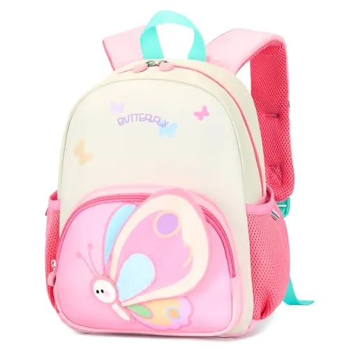 PROTAURI Mochila Infantil Niña 3-7 Años 11.6L, Mariposa Design