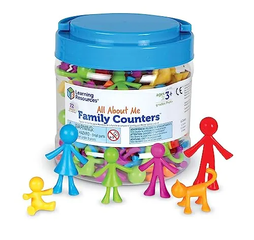 Learning Resources Juguete de Conteo y Clasificación – Set Mi Familia con 72 Figuras en 6 Colores – Desarrollo Socioemocional y Motricidad Fina – Niños 3+ Años – Regalo Educativo