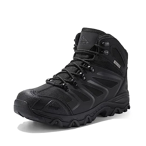 NORTIV 8 Botas Trekking Zapatilla Senderismo Hombre,Ngero,44 | Zapato Montaña Comodidad Todo el Día, Soporte Sólido, Puntera Protectora, Impermeable, Absorción Impactos