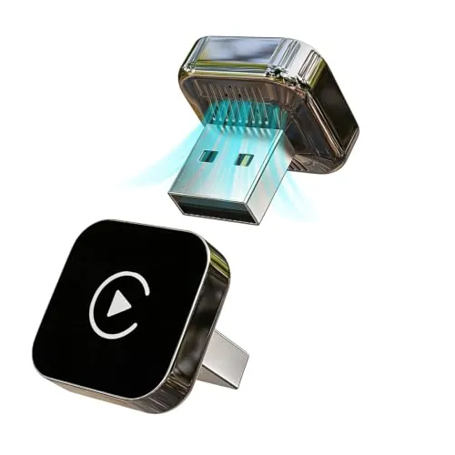 Adaptador inalámbrico Carplay mejorado 2026, accesorios de coche 2 en 1, convierte de cable a inalámbrico, adaptador inalámbrico Apple Carplay estable, conexión automática rápida