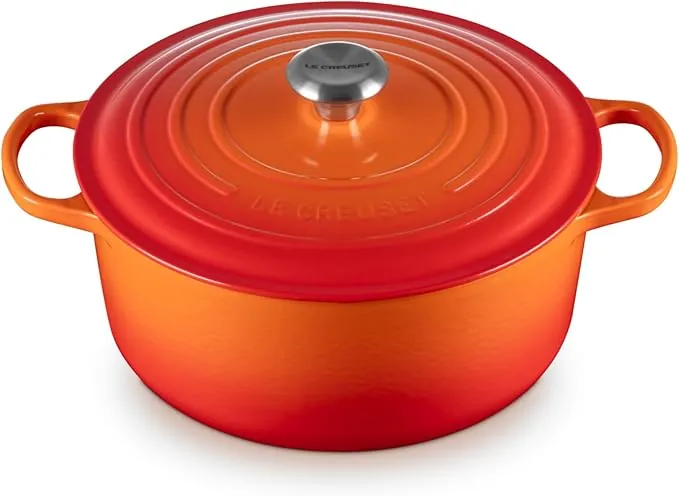Le Creuset Cocotte redonda de hierro fundido, 28 cm, 6, 7 L, Todas Las Fuentes de Calor incluso inducción, Volcanico, 21177280902430