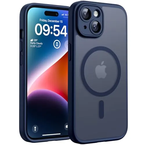 TOCOL Funda para iPhone 14 (6,1"), Compatible con MagSafe, Azul Marino