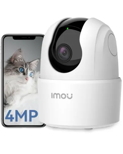 Imou 4MP Cámara Vigilancia WiFi Interior para Mascotas,360° Cámara IP WiFi con Detección de Humano, Visión Nocturna, Audio Bidireccional, Control Remoto, Modo Privacidad,Compatible con Alexa