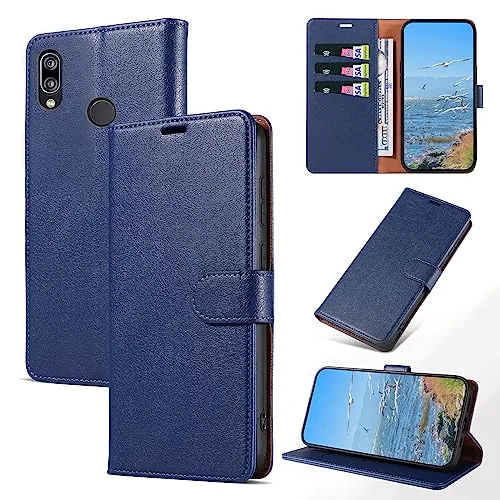 KKEIKO Funda para Huawei P20 Lite, Billetera Carcasa de PU Cuero, Anti Golpes Magnético Funda con Stand Function para Huawei P20 Lite, Azul