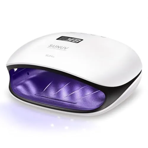 SUNUV Lámpara Led Uñas UV Secador de Uñas SUN4 para Gel Manicura Shellac con 4 Temporizadores, Pantalla LCD, Sensor y Secado de Doble Velocidad de Nivel Salón
