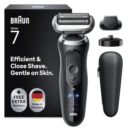 Braun Series 7 Afeitadora Eléctrica Hombre, 72-N4200S, Negro | Máquina de Afeitar con 3 Modos de Afeitado, Recargable, con Recortadora de Precisión, Base de Carga Y Estuche de Viaje