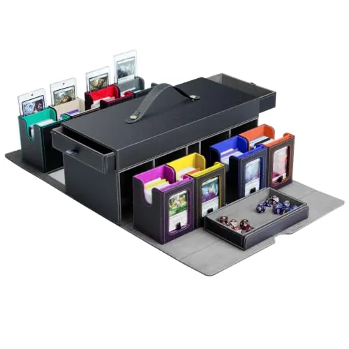 TiMOVO Caja para MTG Commander, Modular 11 en 1 para TCG, Arco Iris Negro