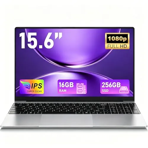 FUNYET 2026 Ordenador Portátil 15.6 Pulgadas 16GB RAM 256GB SSD TF Card 1TB Win 11 Pro Procesador M3-6Y30 Laptop, 1920x1080 FHD, WiFi 5, BT, USB 3.0x2, Mini HDMI, Type-C - QWERTY