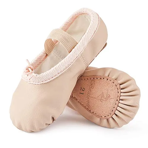 Zapatillas de Danza Cuero Zapatos de Ballet y Gimnasia Baile para Niña y Mujer Beige 39