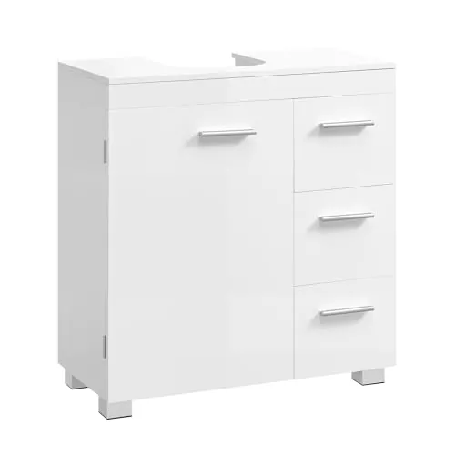 VASAGLE Mueble Bajo Lavabo, Armario de Baño, 3 Cajones, 30 x 60 x 64 cm