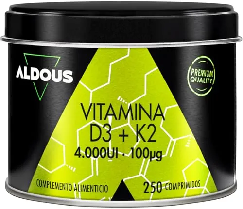 Vitamina D3 K2 4000 UI - 250 comprimidos - Vitamina K2 100mcg - Vitaminas