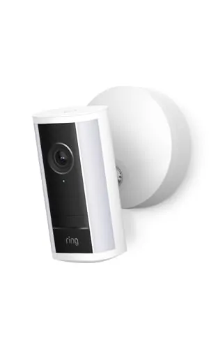 Ring cámara Pro con luces cableada (Spotlight Cam Pro, última generación), Cámara de seguridad exterior, 4K, Zoom 10x, luces de 600 lúmenes, Prueba gratuita de 30 días del plan de Ring Suscripción