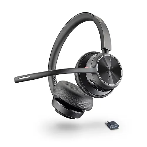 Auriculares inalámbricos Poly Voyager 4320 UC - Audífonos estéreo con micrófono de brazo con cancelación de ruido - Conexión Bluetooth a PC/Mac/teléfono móvil - Funciona con Teams, Zoom y más