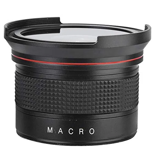 Wide Angle Converter 58 mm, 58 mm, 0,35 X, Ojo de, Gran Angular, Lente asférica Profesional Ultra Gran Angular para cámara réflex Digital, Color Negro