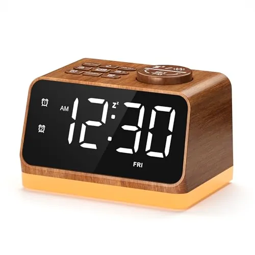 Dreamegg Radio Despertador Digital con FM, Maquina Ruido Blanco con Luz