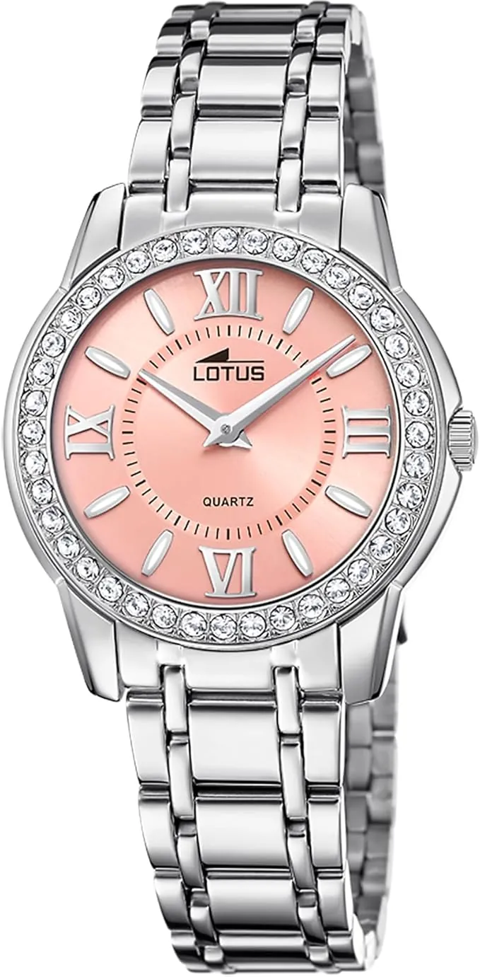 LOTUS Reloj Mujer Analógico de Acero Inoxidable 316l Plateado - Movimiento de Cuarzo - Cristal Mineral de Alta Resistencia - Resistente al Agua 5 ATM - Special Prices 18887/2