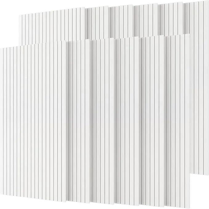 TONOR 12 PCS Paneles Acusticos Grande, 120x60x0,9cm Paneles Insonorizacion Pared, Aislante Acustico Autoadhesivo, Panel Decorativo Pared para Página Principal Sala de Uía Oficina, Blanco