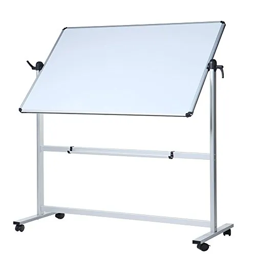 VIZ-PRO Pizarra blanca móvil de doble cara, 1800x1200mm