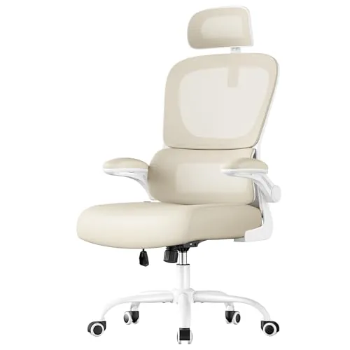 SONGMICS Silla de Oficina Ergonómica, Tela de Malla de Doble Capa