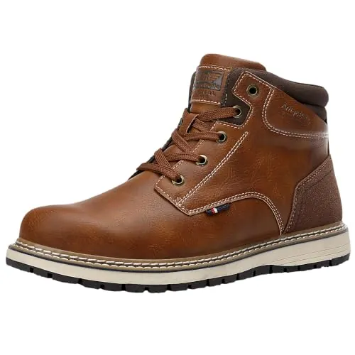 ARRIGO BELLO Botas Hombre Invierno Zapatos Transpirable Nieve Botine 41-46 | Malla Transpirable, Cordones, Senderismo, Trekking, Casual, Antideslizante, Ligero, Transpirables, Vestir, Marrón, Talla 41