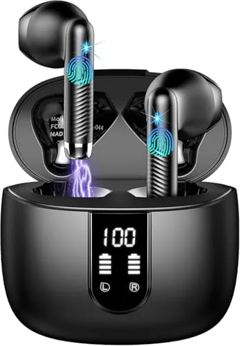 Auriculares Inalámbricos Bluetooth 5.4, 56H Auriculares Bluetooth con HiFi Estéreo, 4 ENC Mics, Nueva Cascos Inalambricos Bluetooth con Reducción de Ruido, Control Táctil, IP7 Impermeable Audifonos