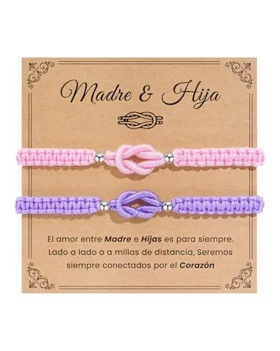 VU100 Regalos para Madre e Hija Pulseras Regalos Mamá Hija niña Pulsera Vuelta al Cole Regalos para el Primer día de Colegio Regalo Inspiración para Niña Nieta Abuela