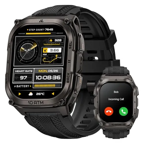 KOSPET Tank M4 Smartwatch Hombre con GPS, Mapas Offline, Navegación GPS, Reloj Inteligente Resistente, 10ATM e IP69K, Batería de Larga Duración, Monitorización de Salud 24/7