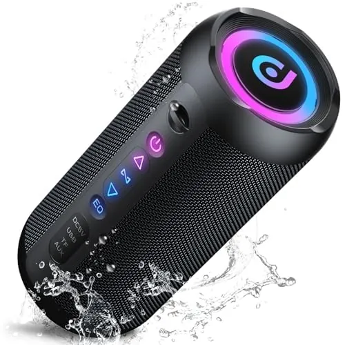 Altavoz Bluetooth Portátil 25W, Altavoz Potente con Bluetooth 5.4 y Graves Profundos, hasta 24 Horas de Reproducción, Impermeable IPX7, TWS, Luces RGB, AUX/TF/USB, Ideal para Fiestas y Exterior