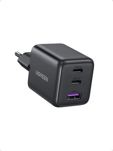 UGREEN Zapix Cargador USB C 30W Enchufe iPhone Carga Rapida GAN (Negro)