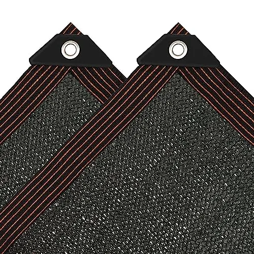 Toldo grande rectangular con ojal, 8 x 7 m, 90 % protección solar, color negro, tela para jardín, terraza, terraza, protección UV, para plantas, casas de agua, ganado