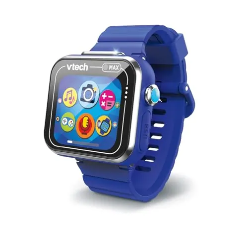 VTech - Kidizoom Smartwatch MAX Azul, Reloj Inteligente para niños, Doble cámara de Fotos, vídeos, Juegos, Pantalla táctil Horizontal, Versión ESP