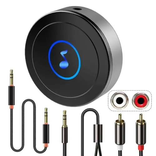 Receptor Bluetooth 5.0 para Home Stereo, Tablet, Altavoces, etc. con Salida AUX3.5/RCA, Baja latencia/Calidad de Audio HD, conexi¨®n de Doble Dispositivo
