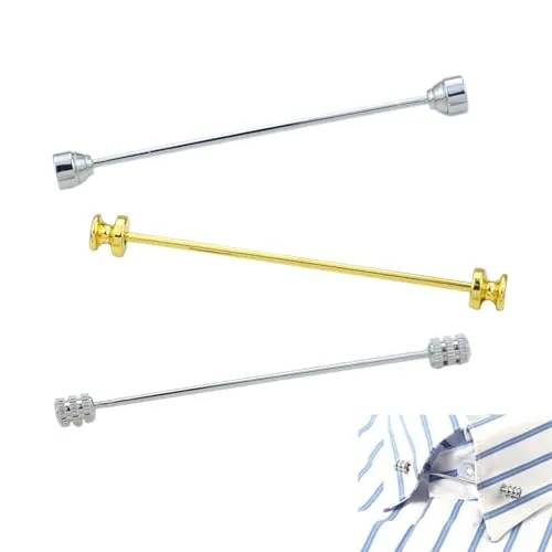3 Piezas Alfiler De Cuello De Camisa, Alfileres De Corbata Para Hombre, Accesorio De Camisa Clip, Pinzas De Corbata Ajustadas,Cuadrado Clip Barra Pin,Accesorios De Disfraces Para Bares,Bodas y Fiestas