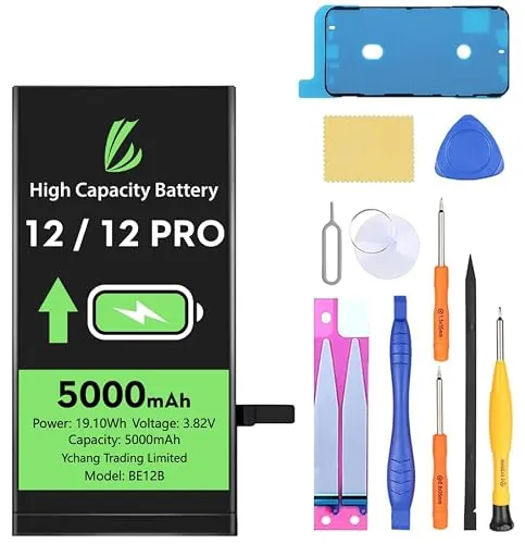 LL TRADER Batería para iPhone 12/12 Pro, 5000mAh y Kit de Reparación