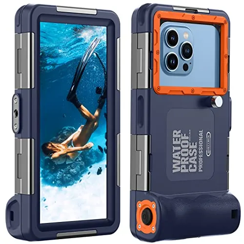 Lanhiem Funda Impermeable para Teléfono Móvil Universal Buceo Profesional IP68 15M Subacuático Carcasa de Fotografía para iPhone Samsung Huawei Xiaomi, Compatible con teléfonos de hasta 6,9 Pulgadas