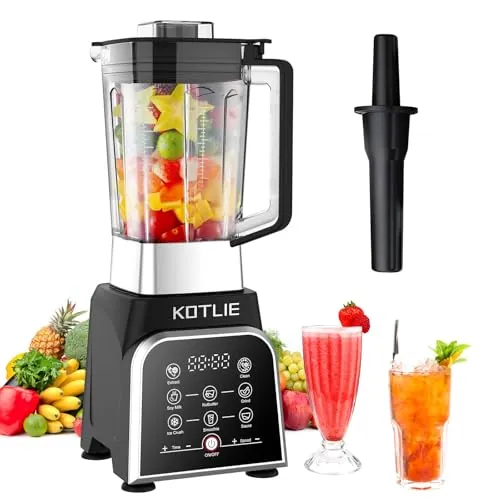 Batidora de Plástico de 2000W Profesional Licuadora de 2L con 8 Programas y Función de Limpieza Automática, Sin BPA 28000 rpm (NEGRO) ﻿