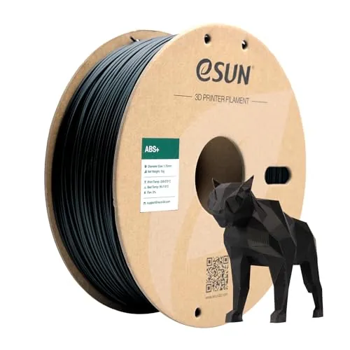 eSUN Filamento de Impresión 3D ABS+ 1,75 mm 1 KG, ABS Plus Negro
