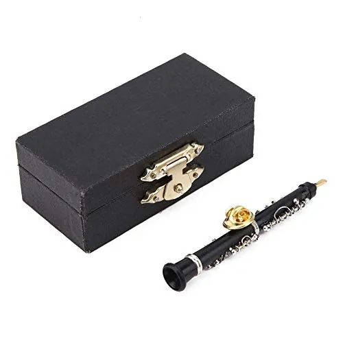 Hztyyier Oboe Forma Diseño Mini Instrumento Musical Broche de Moda con Estuche Forrado Terciopelo for Coleccionistas