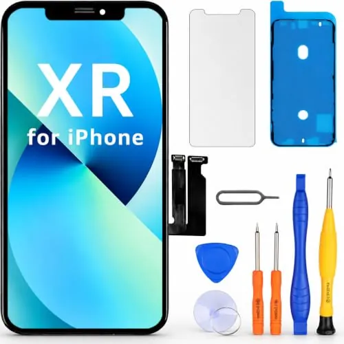 LL TRADER Pantalla para iPhone XR LCD 6.1" y Kit de Reparación | Marco de Montaje para Digitalizador Táctil 3D Touch con Pantalla FHD, con Cinta Adhesiva Impermeable y Protector