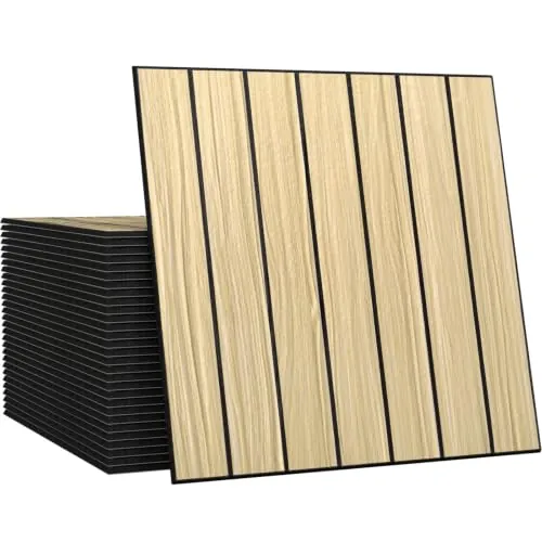 CUCOS Paneles de Pared de Lamas Autoadhesivos 30 × 30 cm, Revestimiento de Pared de PVC para Salón, Dormitorio y Pared de TV, Paneles Decorativos 3D, Roble Beige