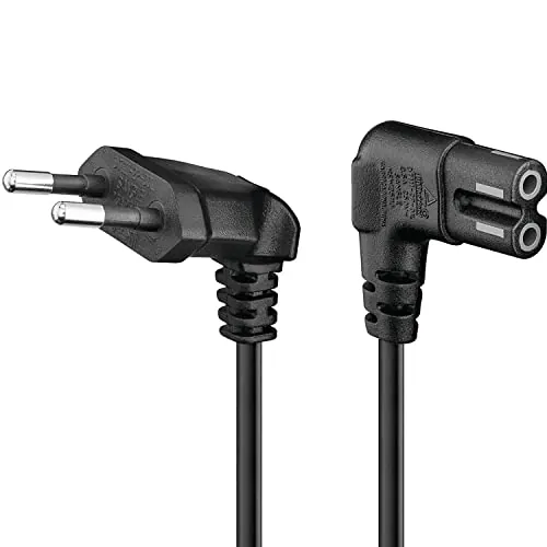 CABLEPELADO Cable de alimentación IEC-320 acodado - C7 acodado | Sección 0.75 mm² | Compatible con Samsung, Philips, LG Sony Sharp Panasonic LED TV Sky, Sky High Tech TV | Negro | 5 Metros