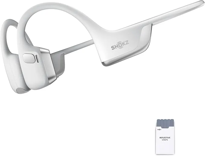 SHOKZ OpenRun Pro 2 Auriculares Deportivos de Conducción Ósea, Inalámbricos Bluetooth 5.3, Micrófonos con Cancelación de Ruido, Resistente al Agua IP55, 12h Reproducción, Carga Rápida USB-C, Plata
