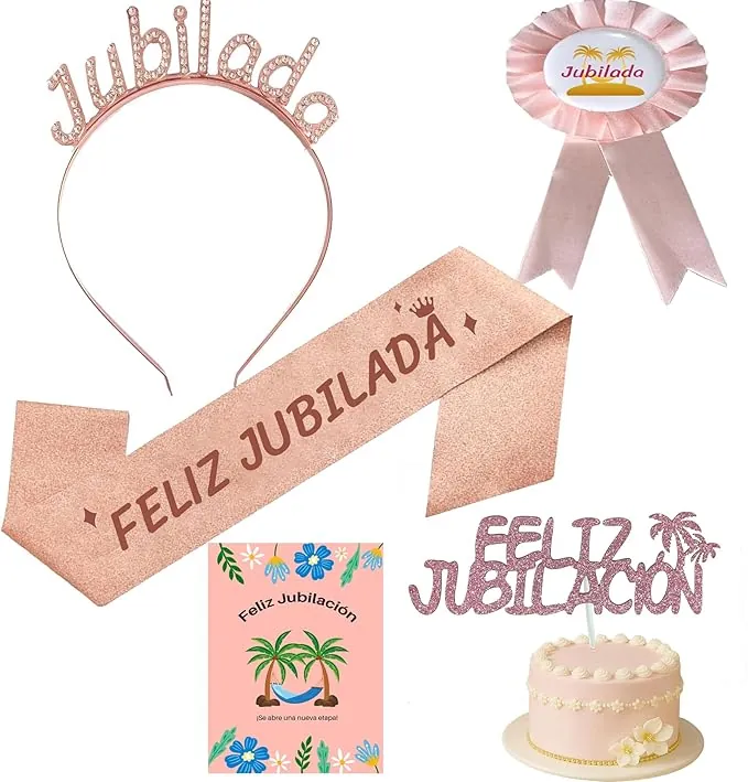 3 Pcs Regalo Jubilación Mujer Banda Feliz Jubilada Faja Jubilación Diadema Tiara Jubilada Jubilación Mujer Happy Retirement Decoración Set Accesorios Adornos Jubilación