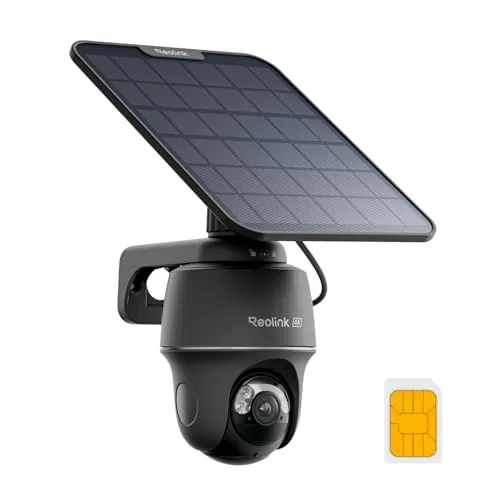 Reolink 3G/4G LTE Camara Vigilancia Exterior Solar, 4K 8MP Cámara Seguridad