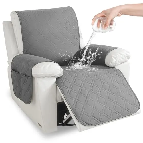 YSTELLAA Fundas Sillon Relax Reclinable 1 Plaza, Gris Claro
