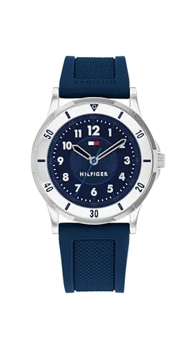 Tommy Hilfiger Reloj con Movimiento de Cuarzo de Tres Manecillas para Jóvenes con Correa de Silicona Azul - 1720040